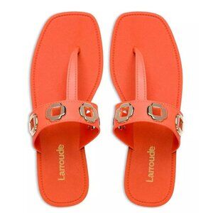 Larroudé Milan S Jelly Sandals In Orange PVC - NWOB